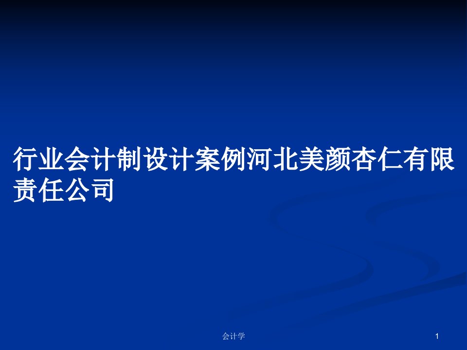 行业会计制设计案例河北美颜杏仁有限责任公司PPT学习教案