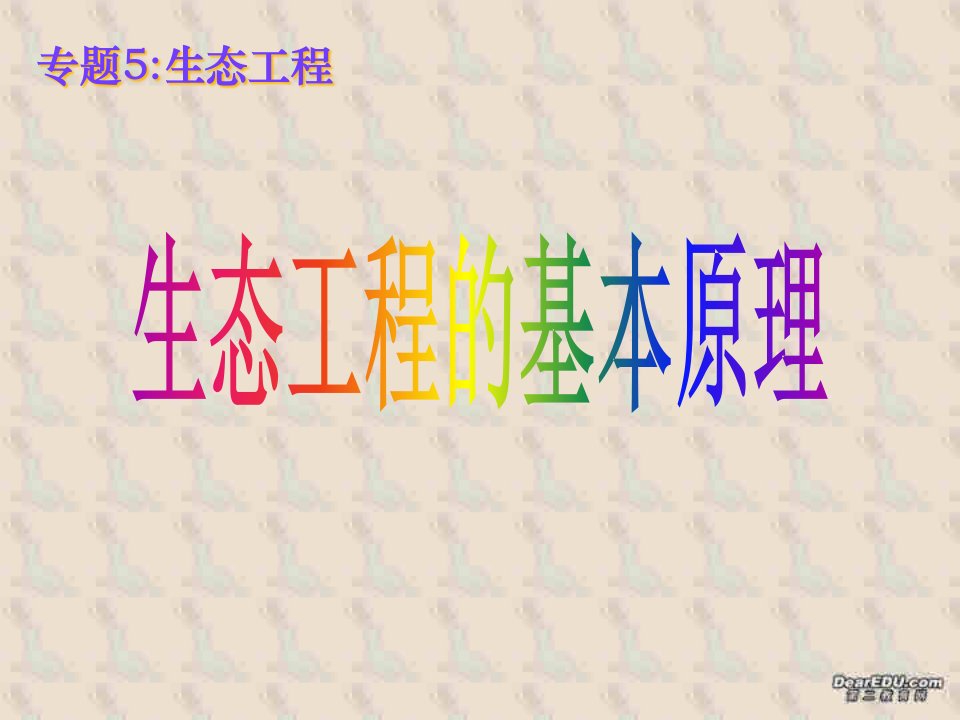 人教选修3专题5生态工程的基本原理公开课获奖课件省赛课一等奖课件