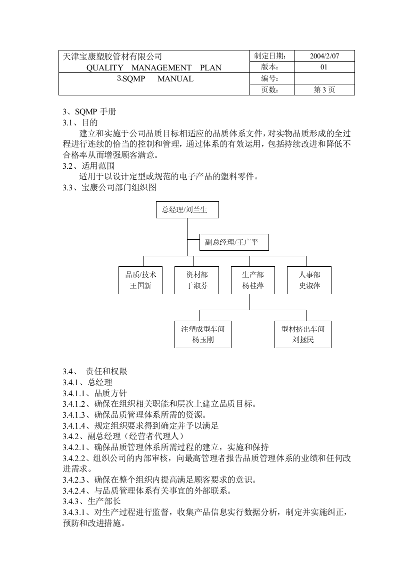 公司SQMP手册