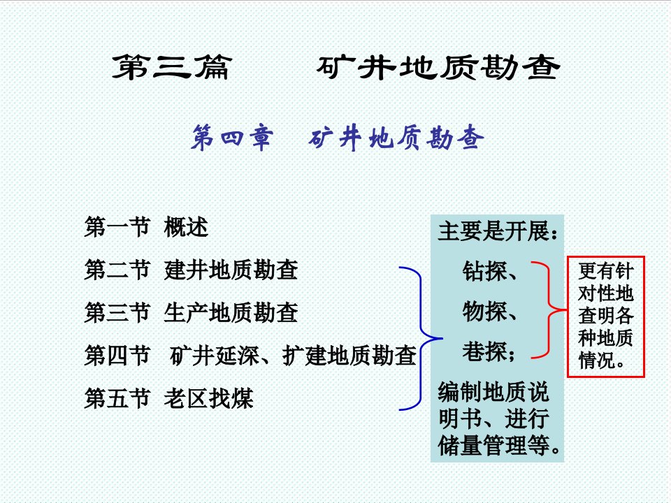 冶金行业-第四章矿井地质勘查