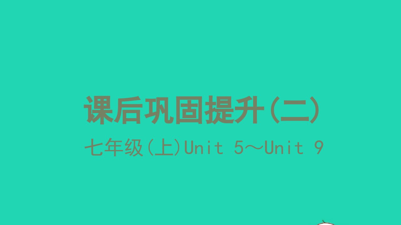 2021中考英语第一篇教材分册夯实课后巩固提升二七年级上Unit5_Unit9练本课件