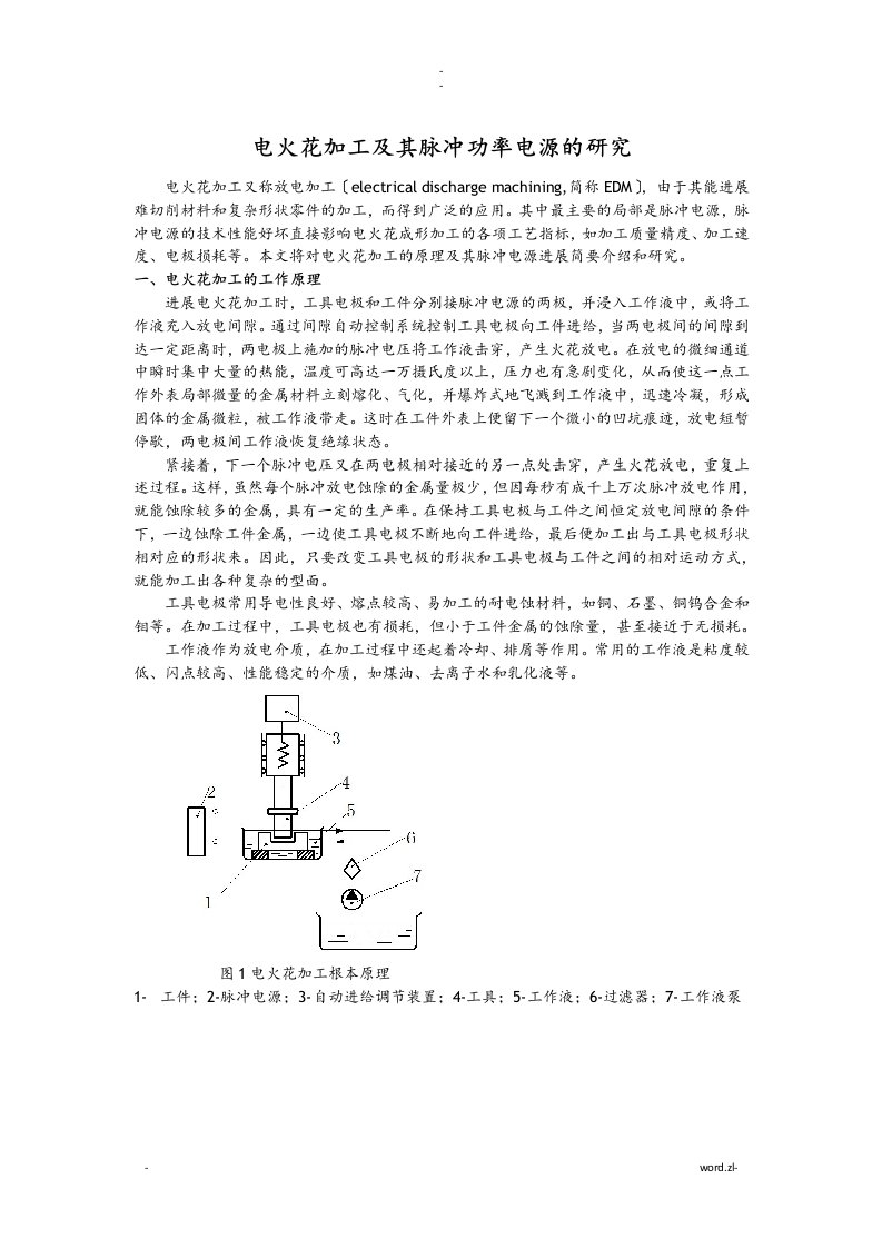 电火花加工用脉冲电源