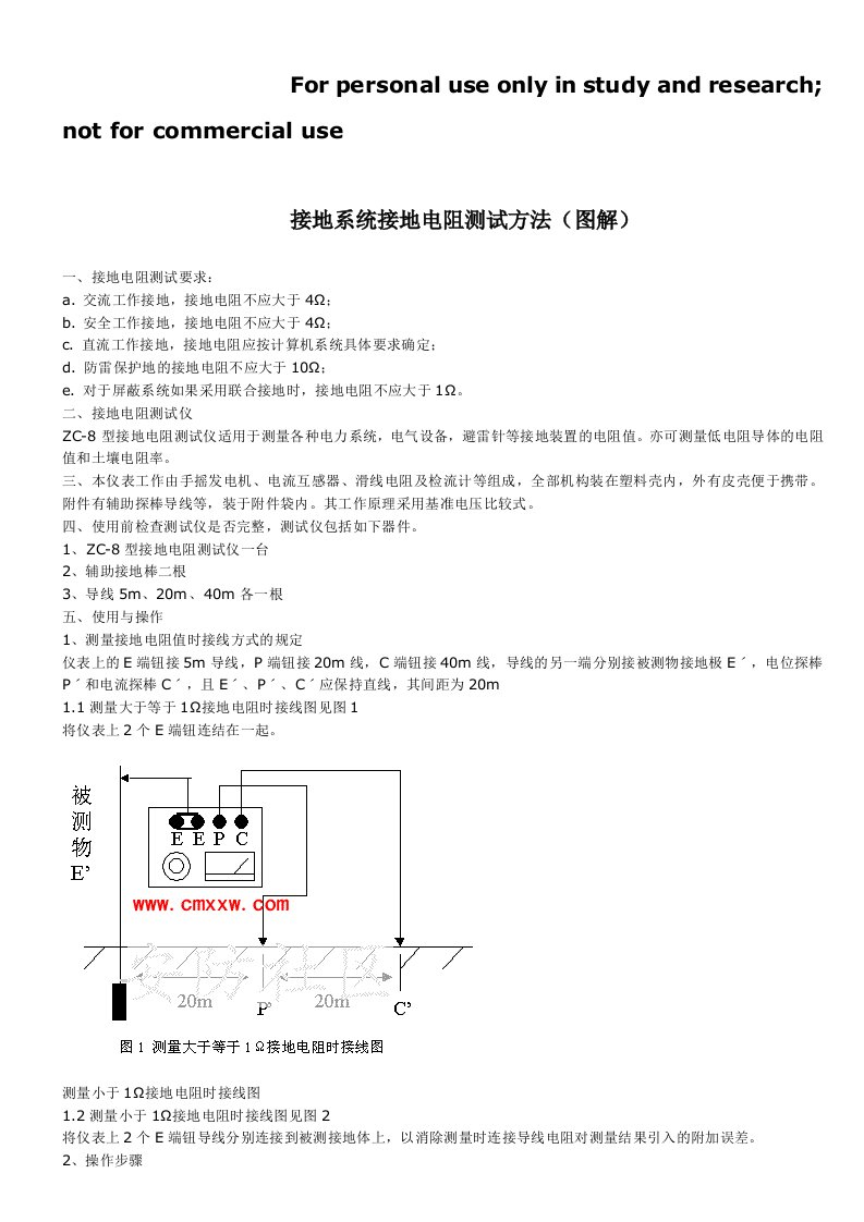 接地电阻测试方法(图解)