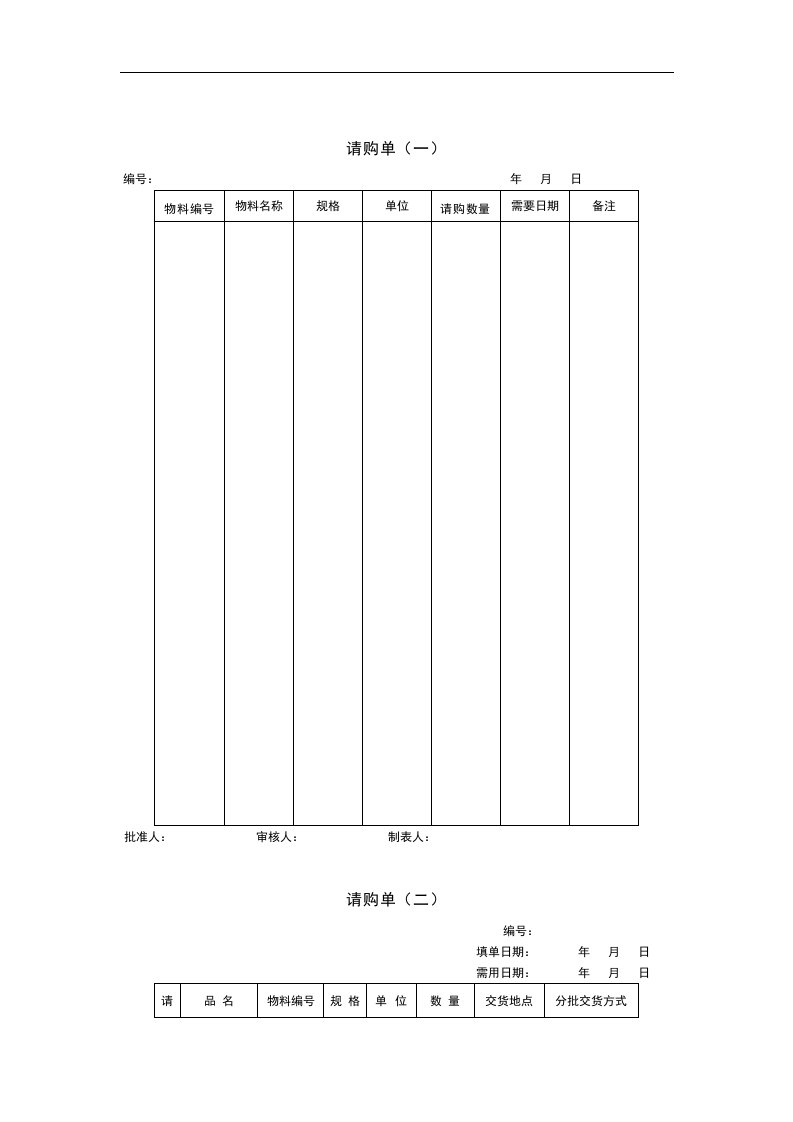 【管理精品】请购单(1)