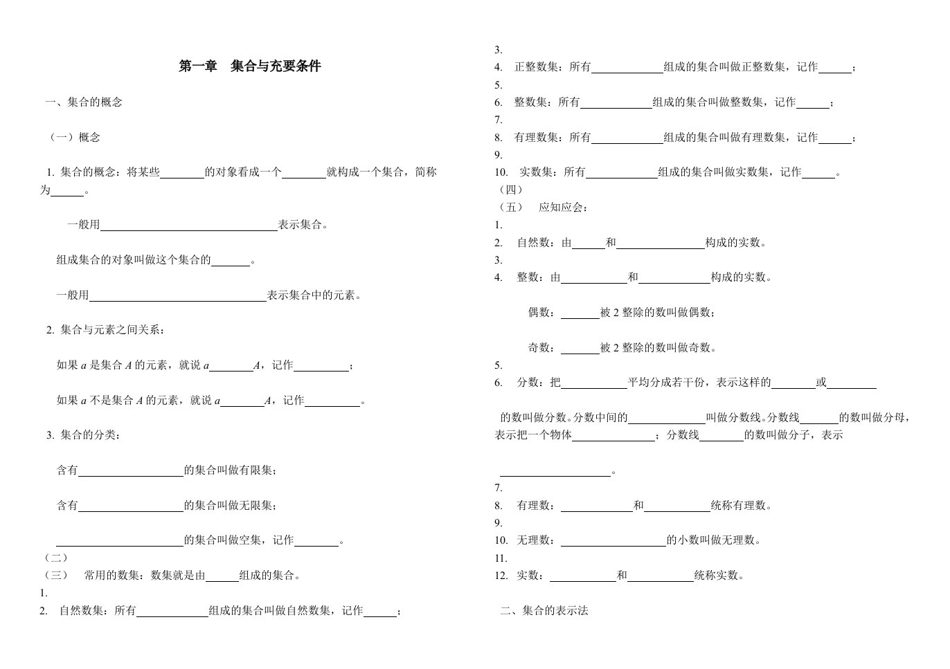 职高数学基础模块各章节考试提纲