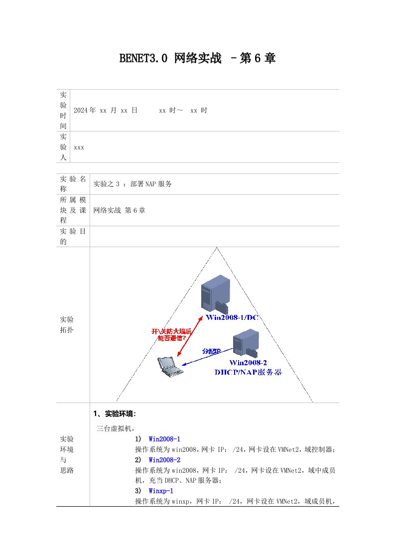 第6章实验报告之部署NAP服务