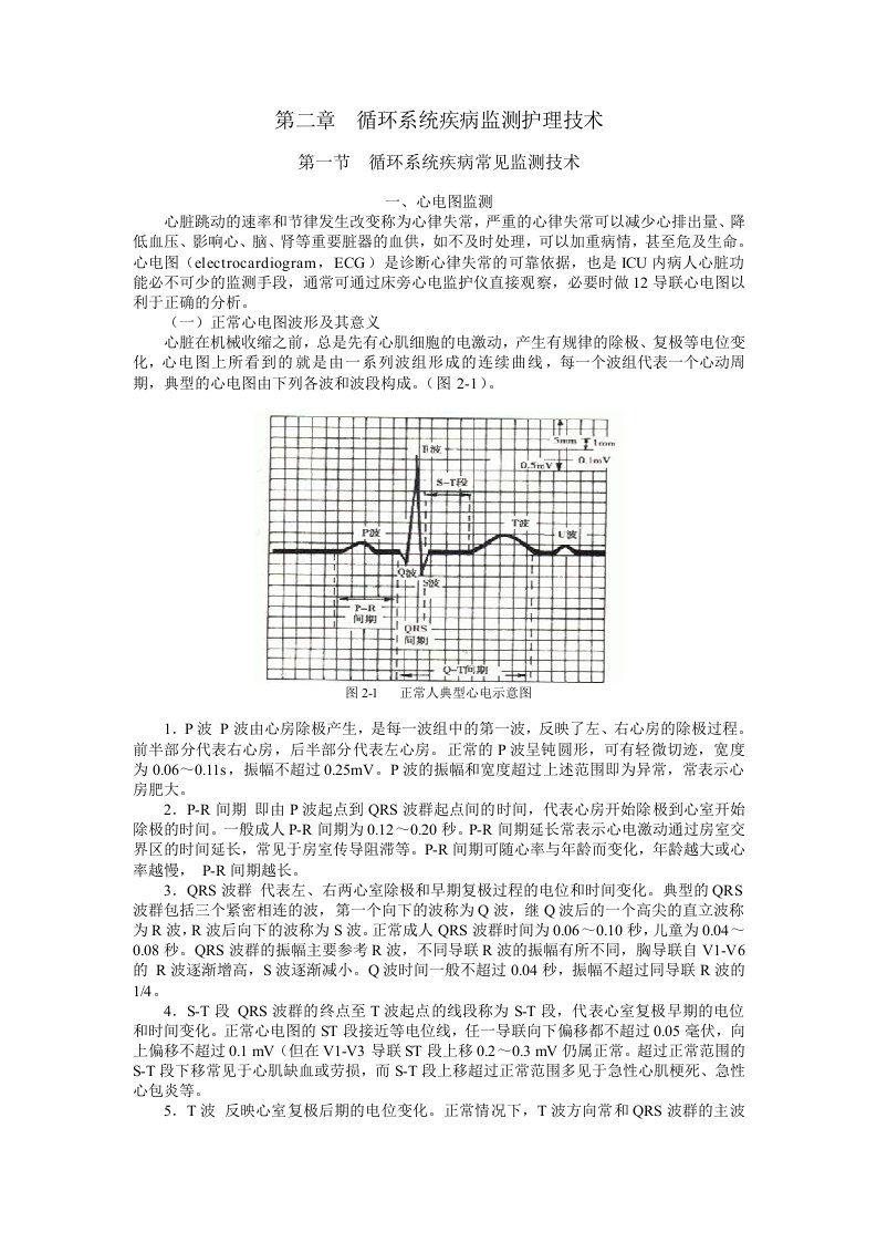 循环系统疾病监测护理技术