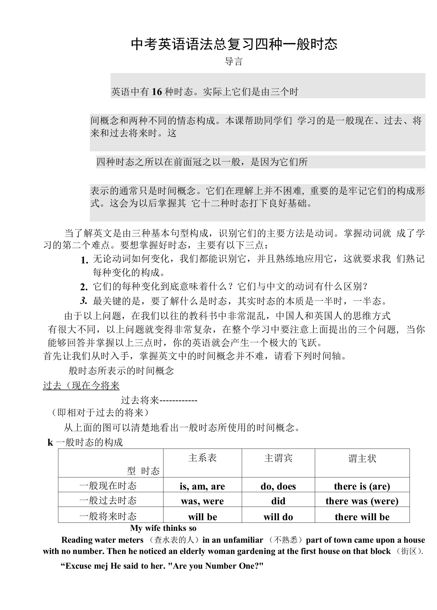 2023年中考英语语法复习讲义-四种一般时态复习