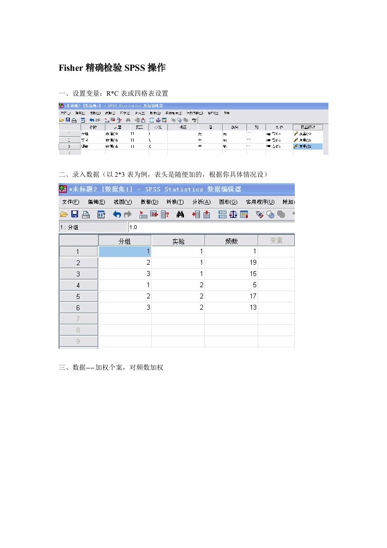 Fisher精确检验SPSS操作