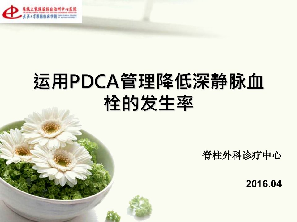 运用PDCA管理降低深静脉血栓的发生率PPT课件