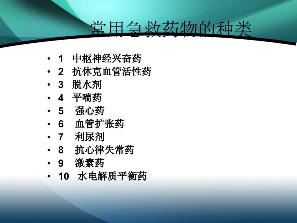 最新心内科常用急救药的临床应用PPT课件