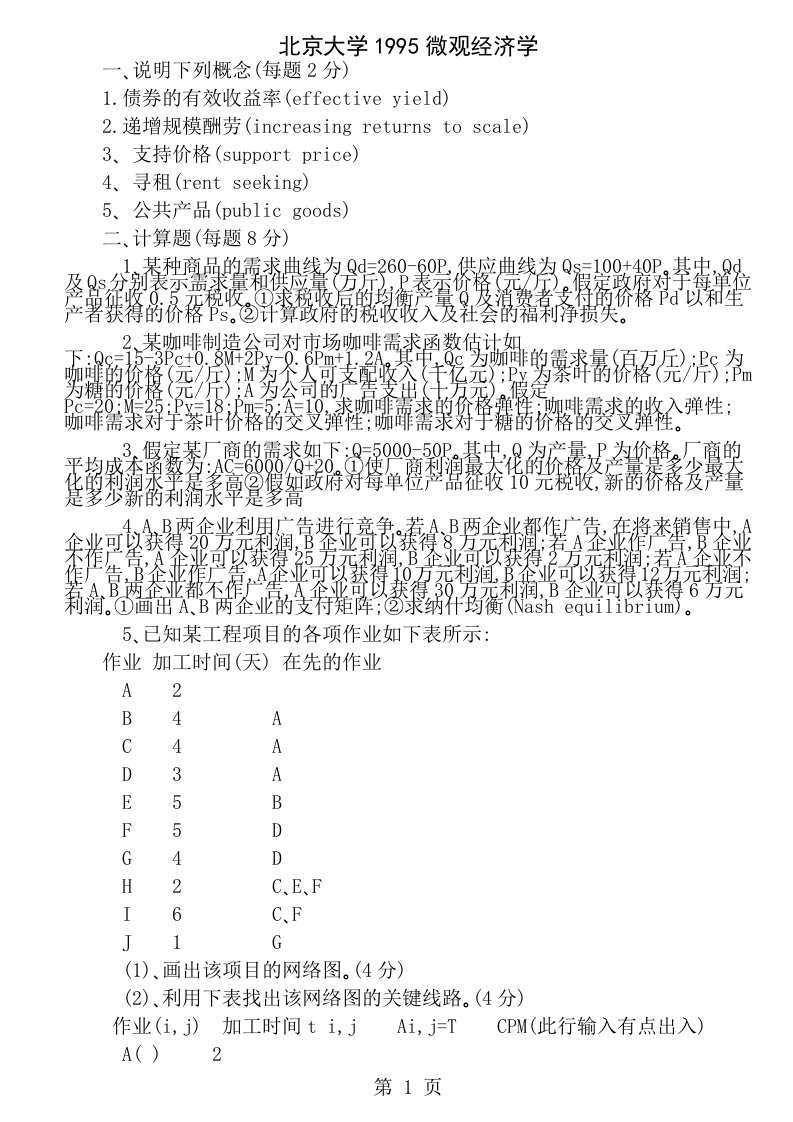 全国各校考研真题合集经济学类