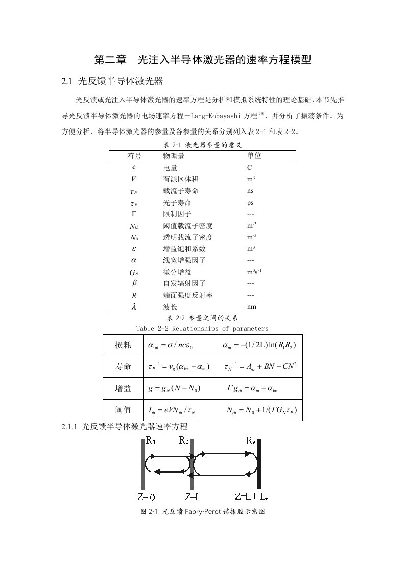 半导体激光器速率方程