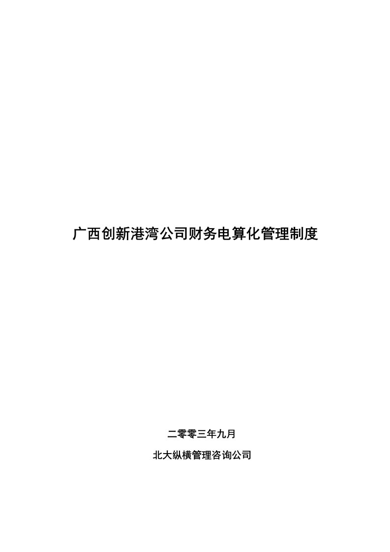 某公司财务电算化管理制度汇总