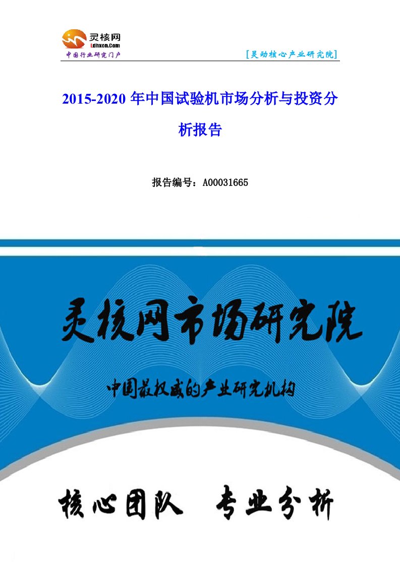 中国试验机市场分析与投资分析报告-灵核网