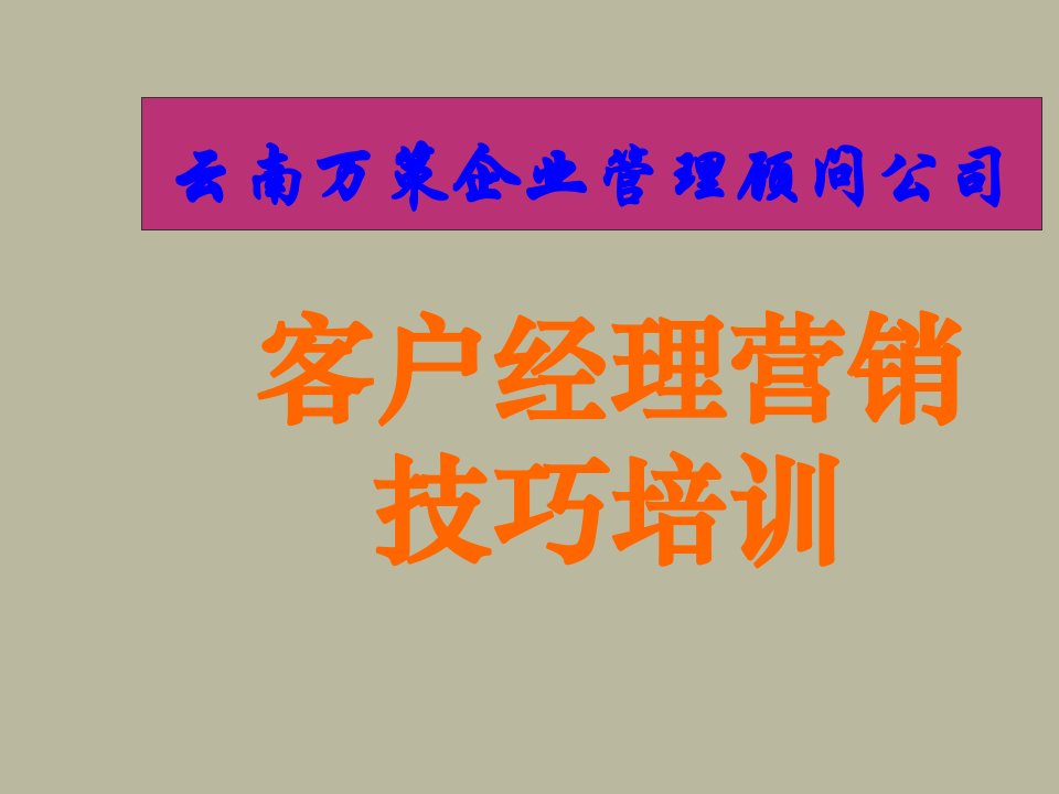 推荐-客户经理营销技巧培训教案