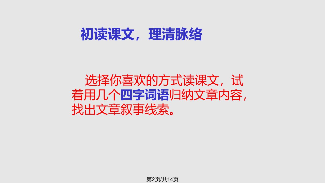 诬蔑募集遨游初读课文理清脉络