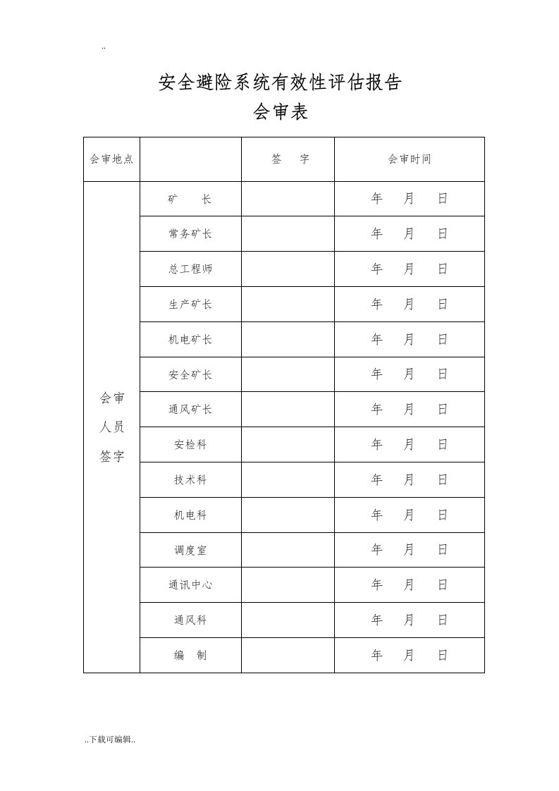 矿井六大系统有效性评估方案设计报告材料