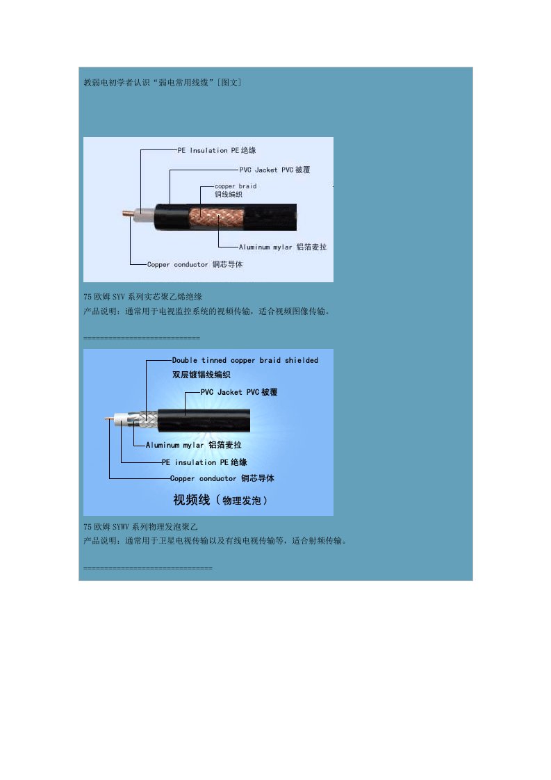 电力行业-电线认识