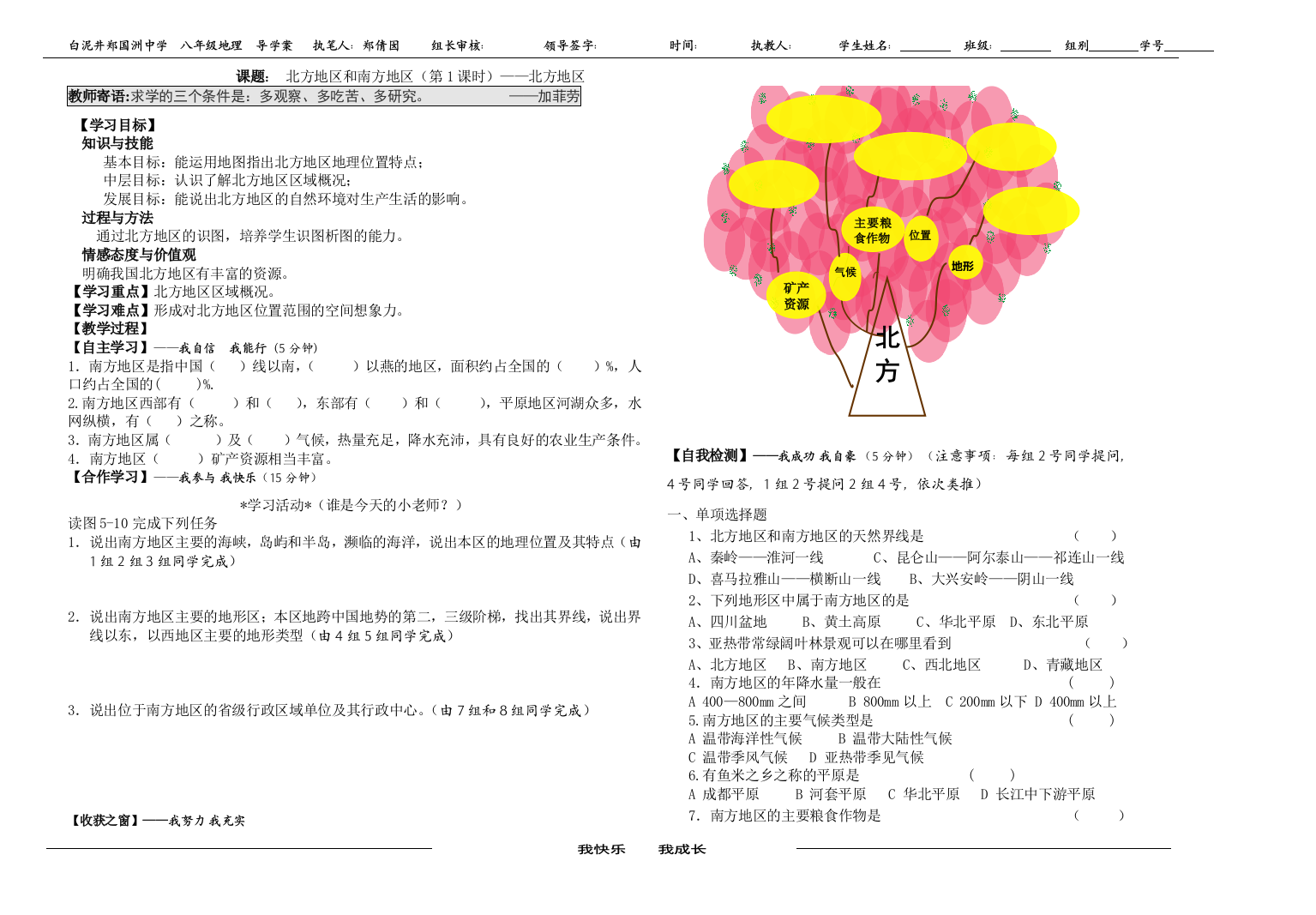 北方地区学案