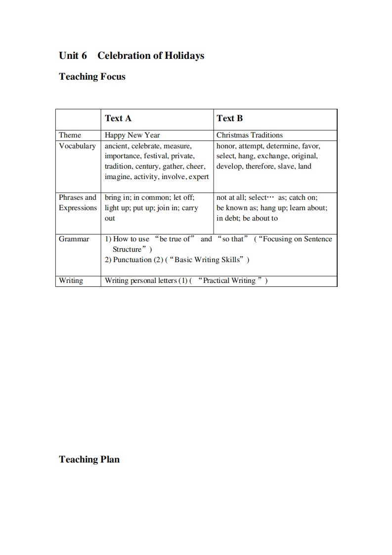 新视野大学英语(第三版)读写教程Book1-Unit6电子教案