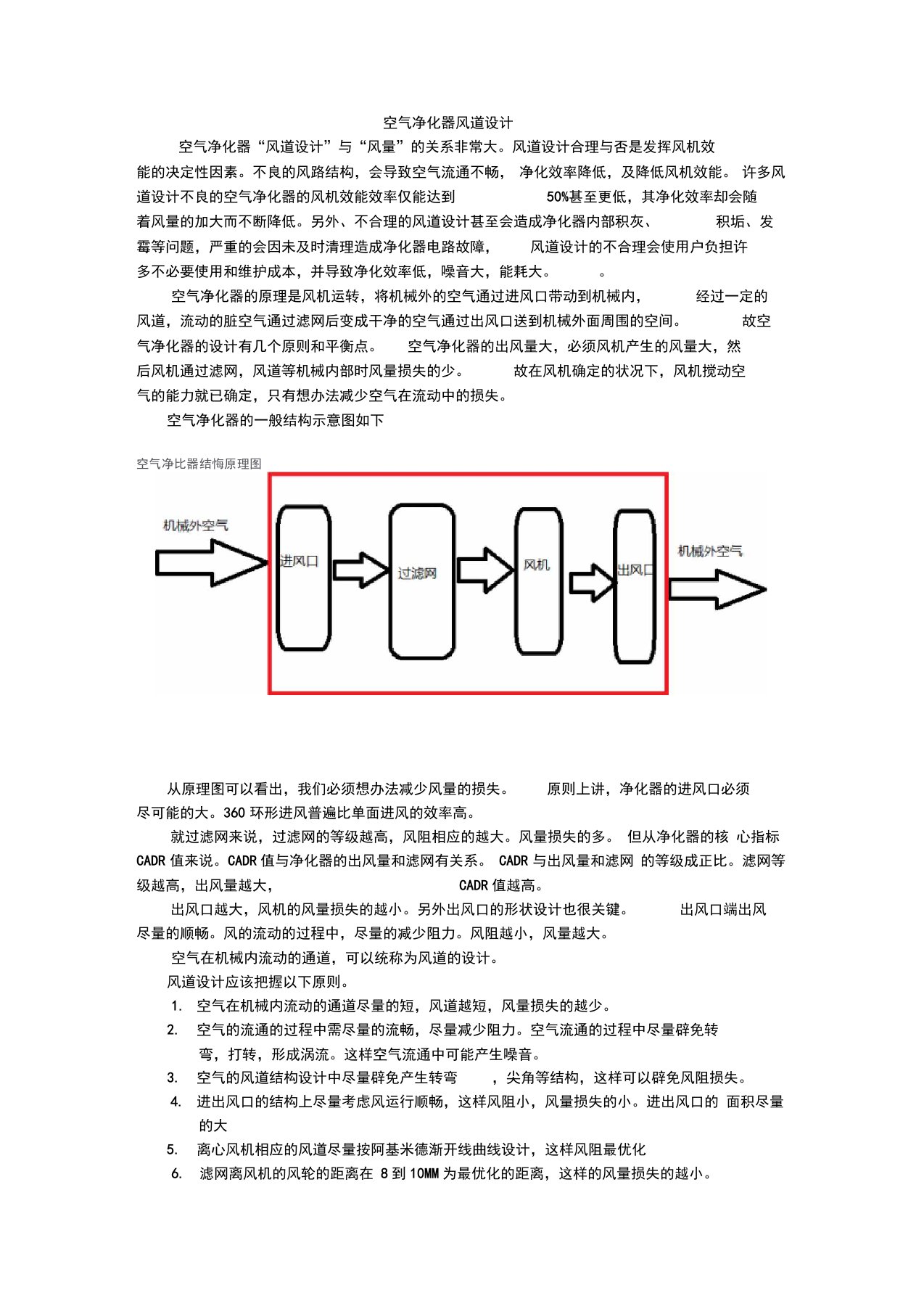 空气净化器风道设计