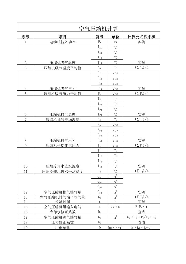 空气压缩机计算