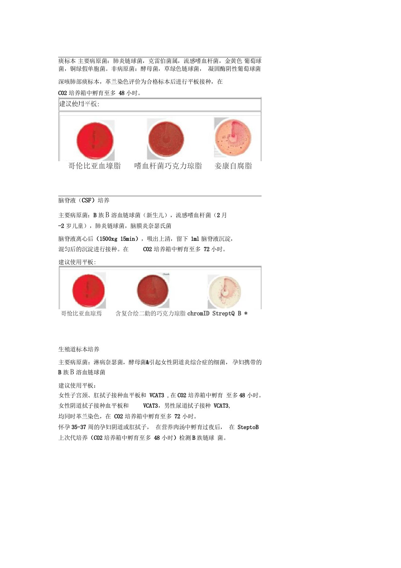 临床标本与微生物培养平板选择