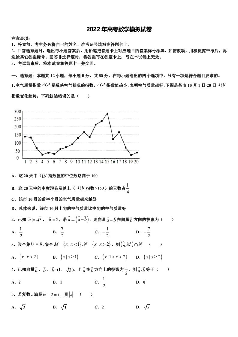 2022届江苏省南京梅山高级中学高三（最后冲刺）数学试卷含解析