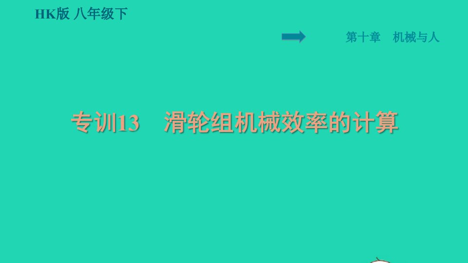 安徽专版八年级物理全册第十章机械与人专训13滑轮组机械效率的计算课件新版沪科版