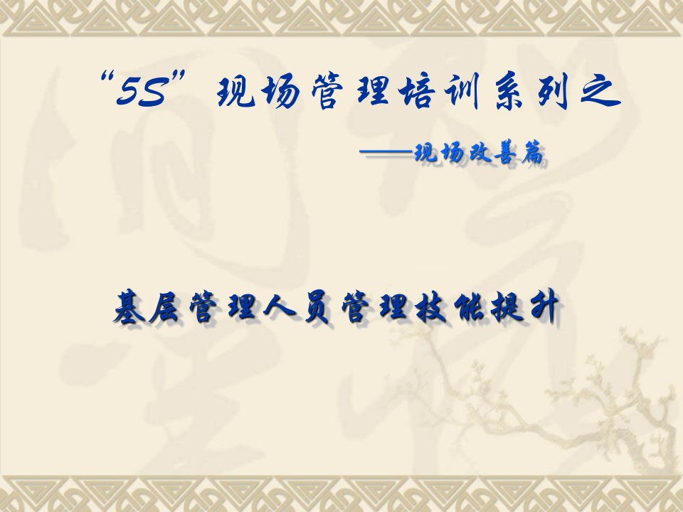 5S现场管理培训系列之--现场改善篇(PPT-71)（PPT71页)