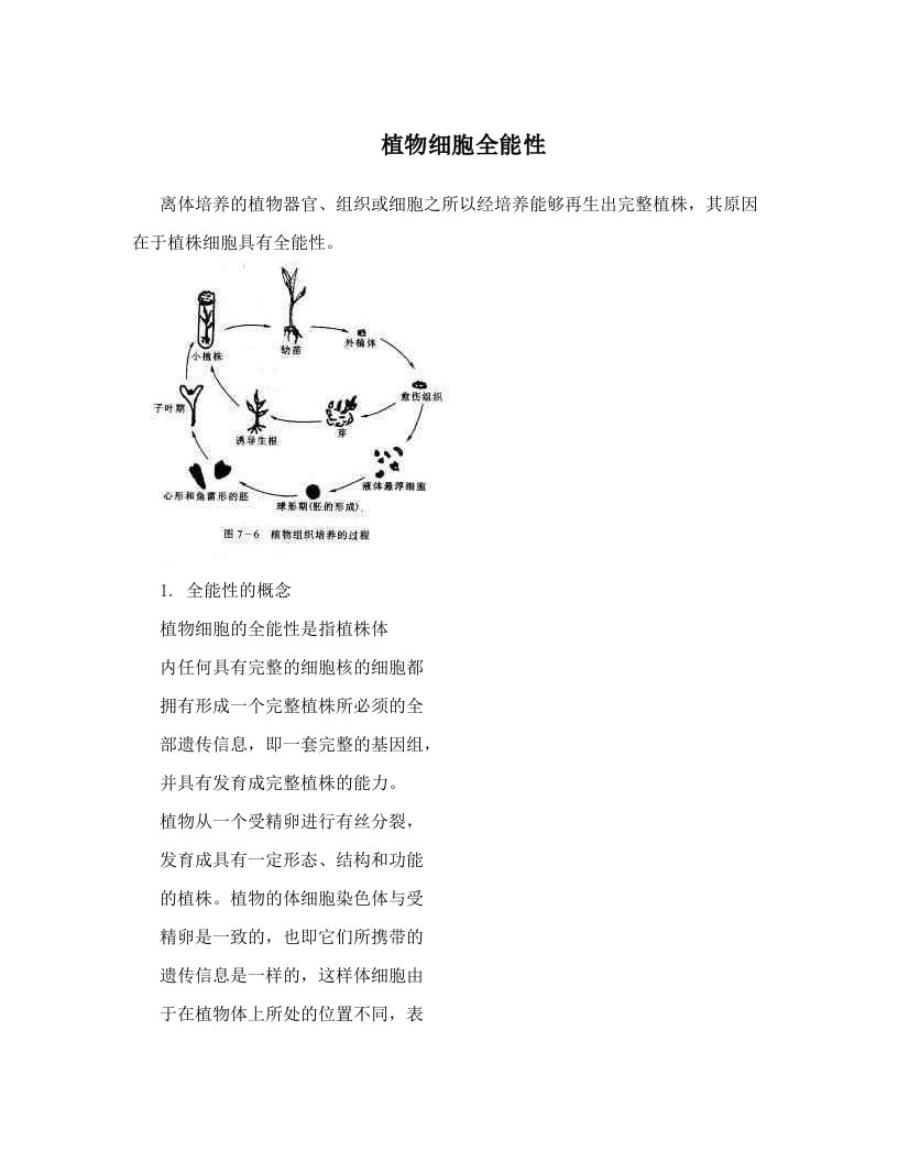 ypeAAA植物细胞全能性