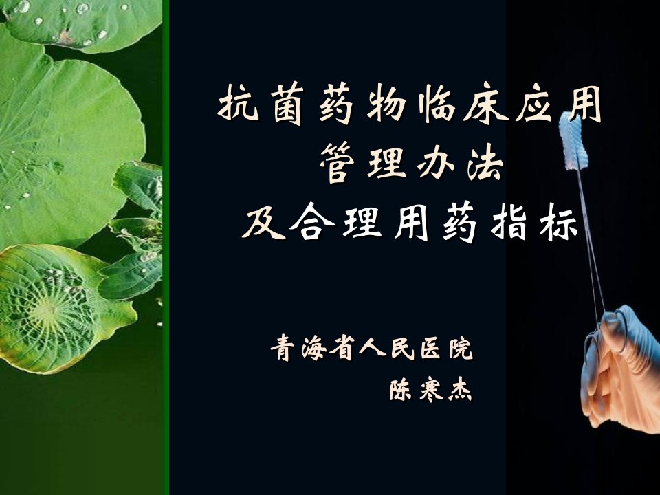 抗菌药物临床应用管理办法培训陈寒杰