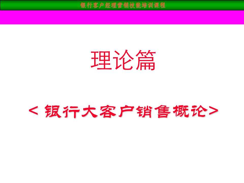 客户经理大客户销售技巧精品课件