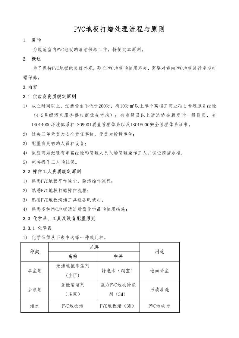 PVC地板打蜡处理流程与标准