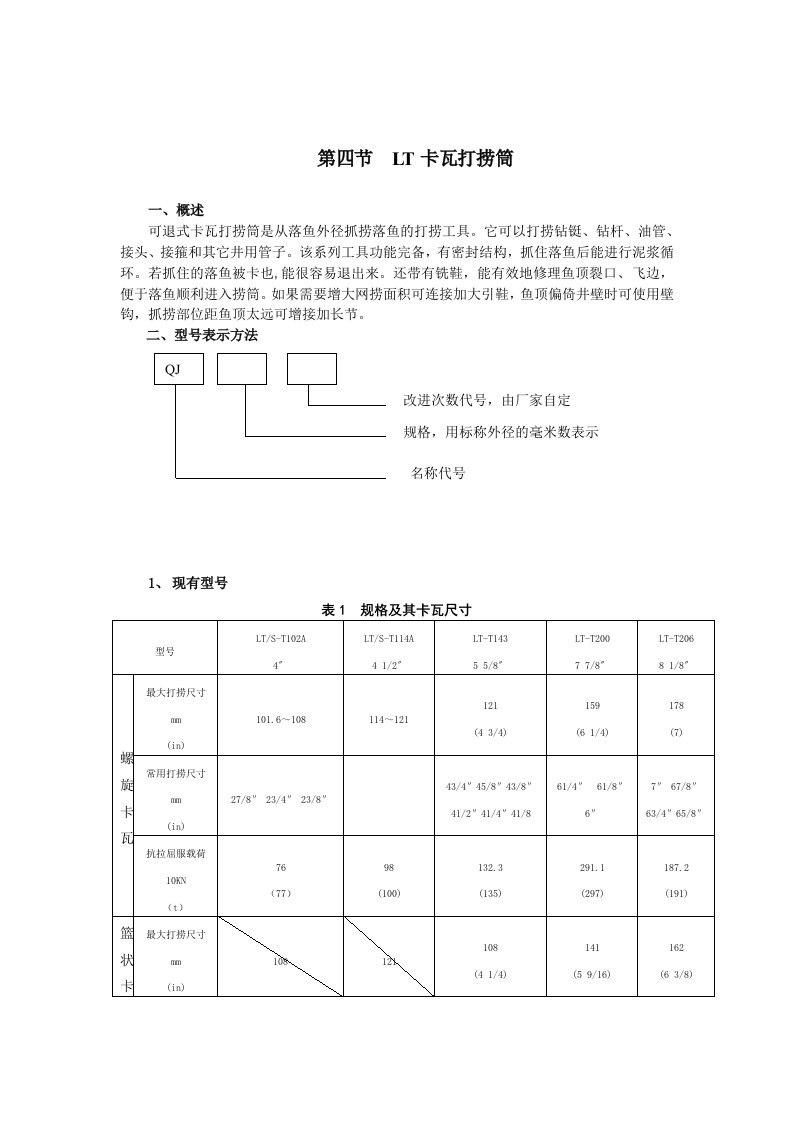 卡瓦打捞筒