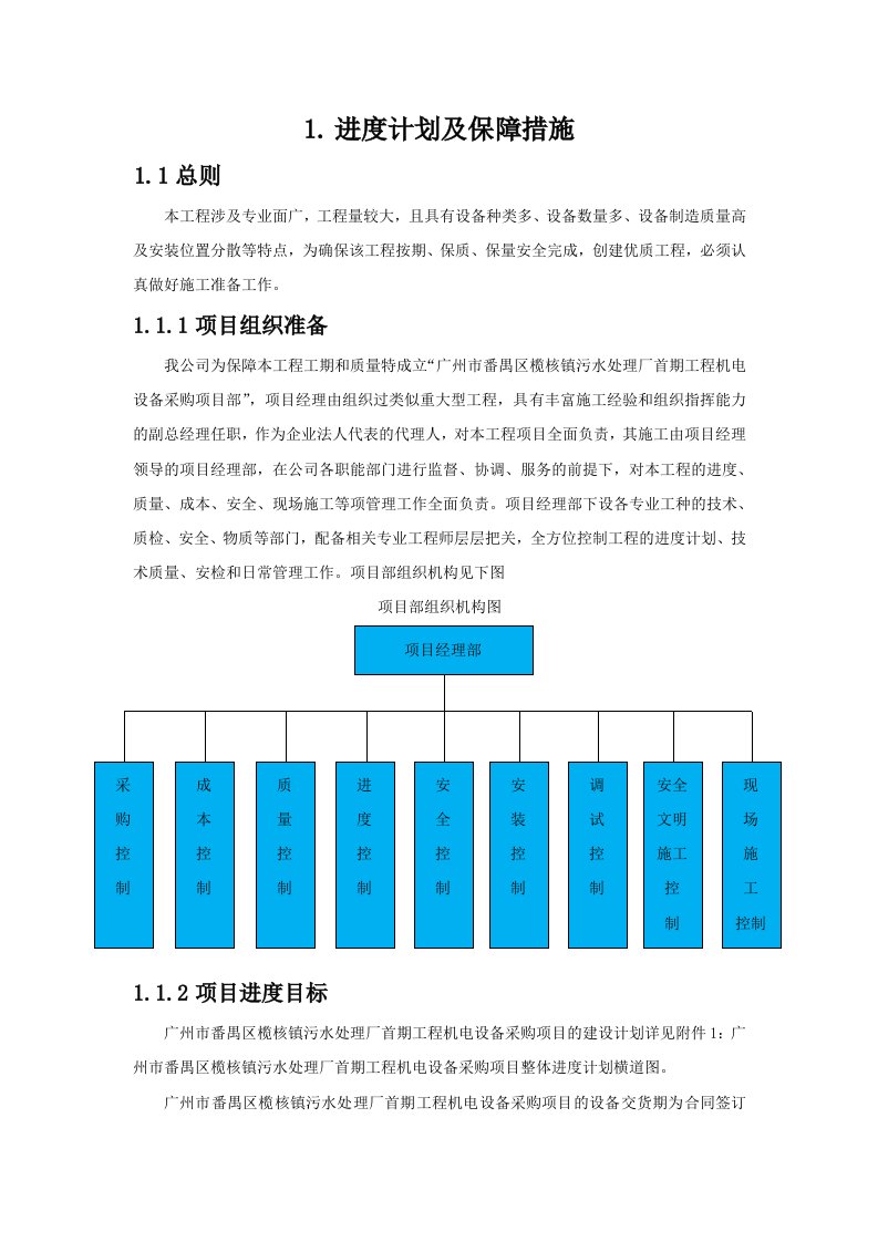 施工组织计划进度计划及保障措施