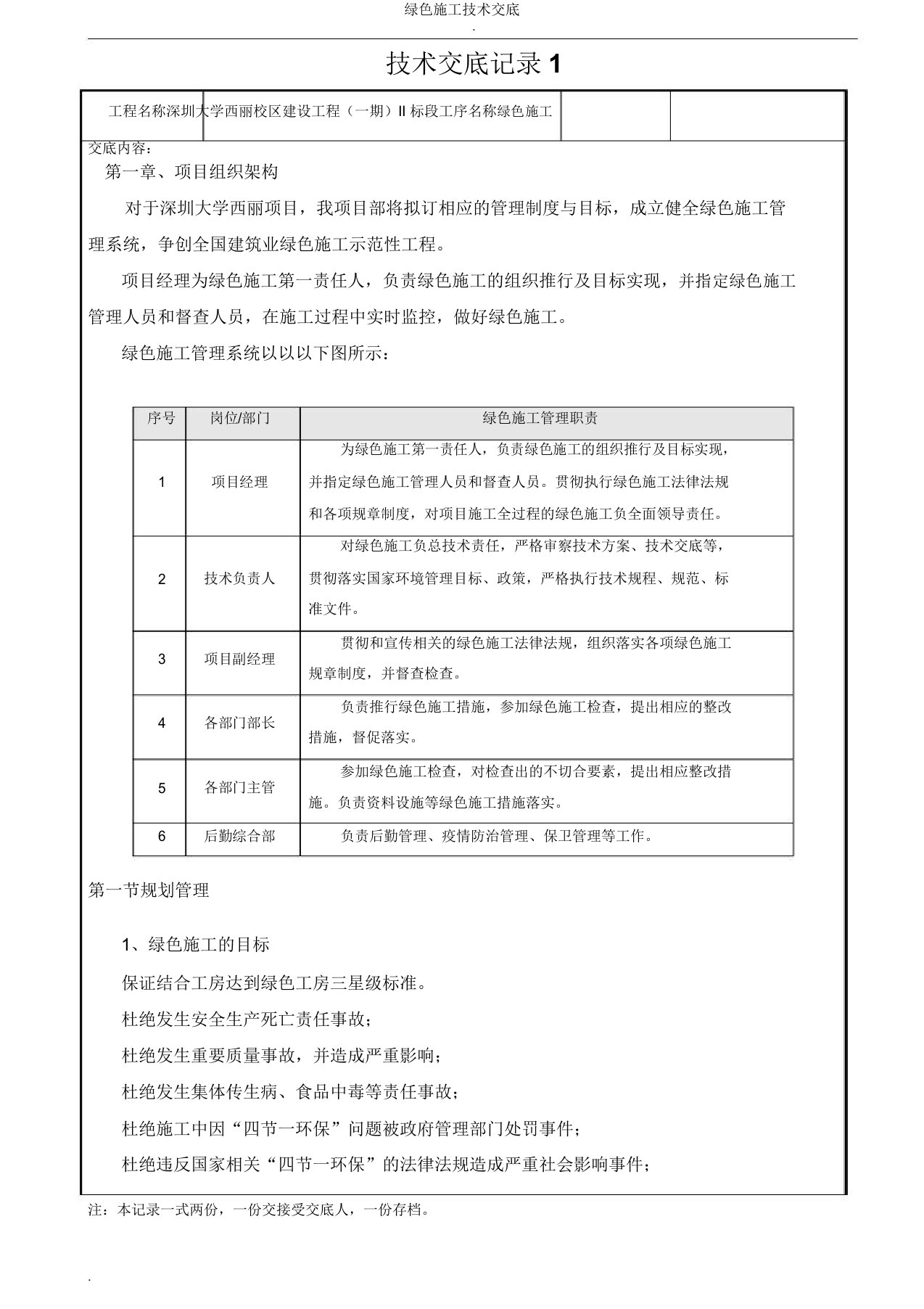 绿色施工技术交底