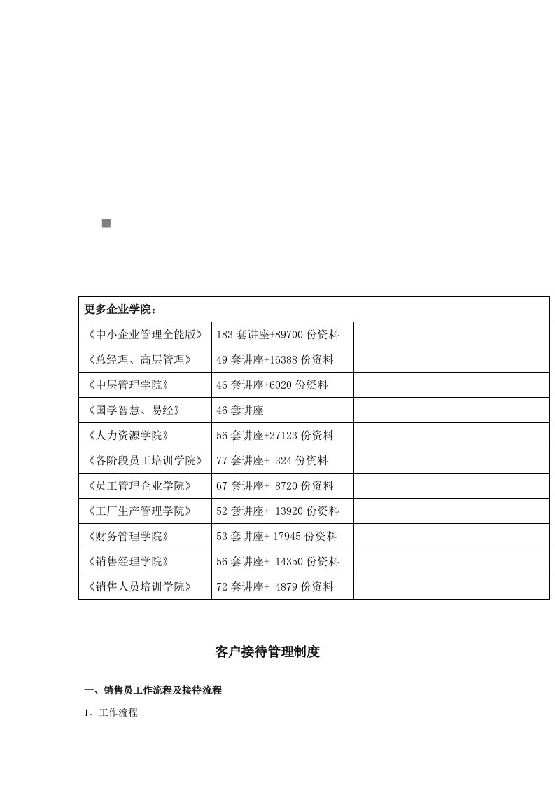 客户接待管理制度与销售员礼仪规范