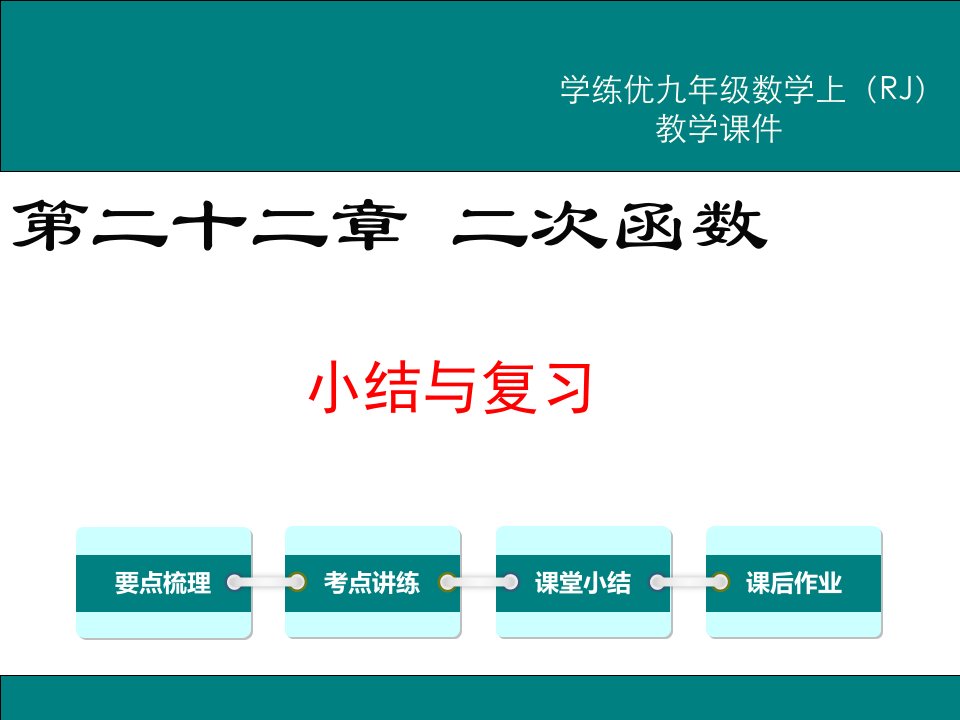 人教版九年级上册数学：第22章-二次函数-小结与复习-ppt课件资料