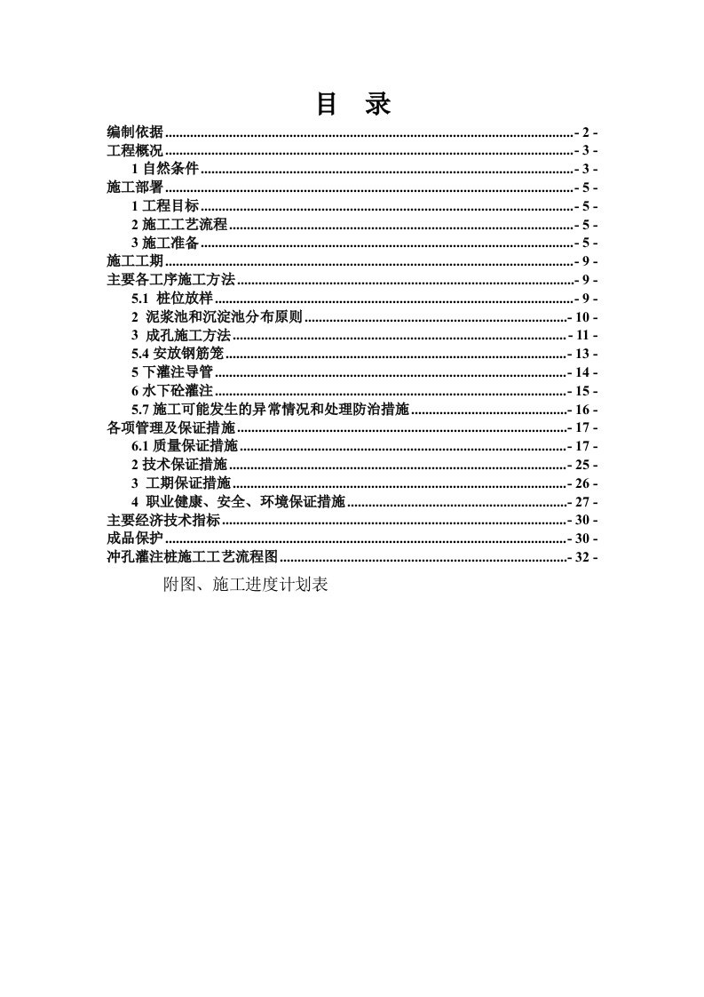 建筑工程管理-冲孔灌注桩基施工方案