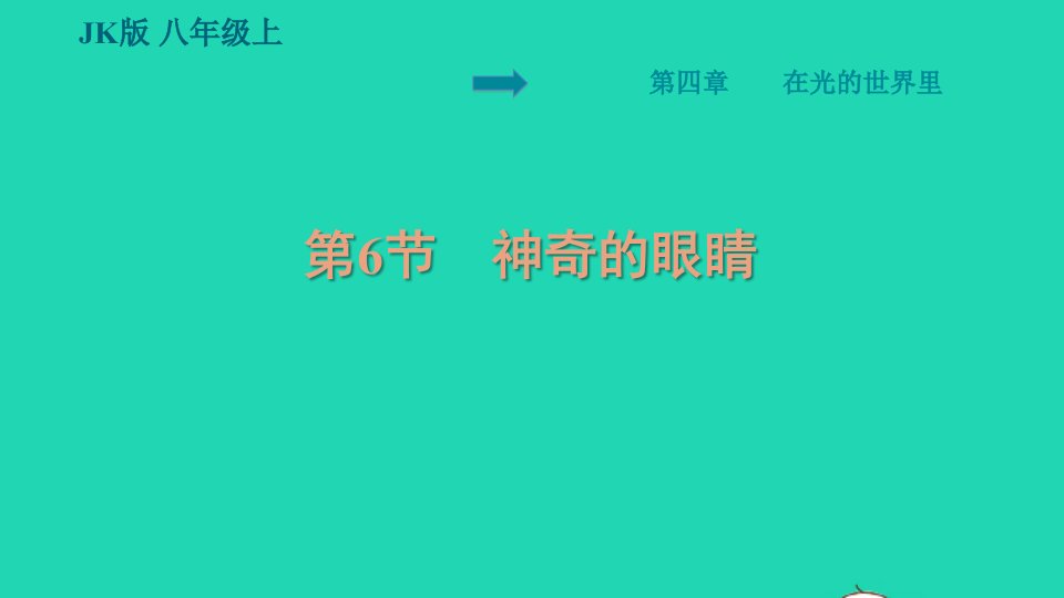 2021秋八年级物理上册第4章在光的世界里4.6神奇的眼睛习题课件新版教科版