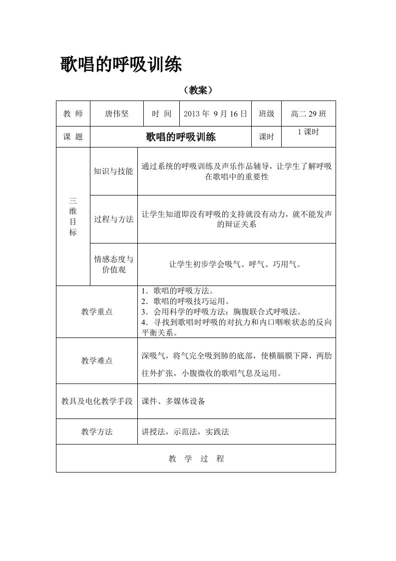 歌唱的呼吸训练