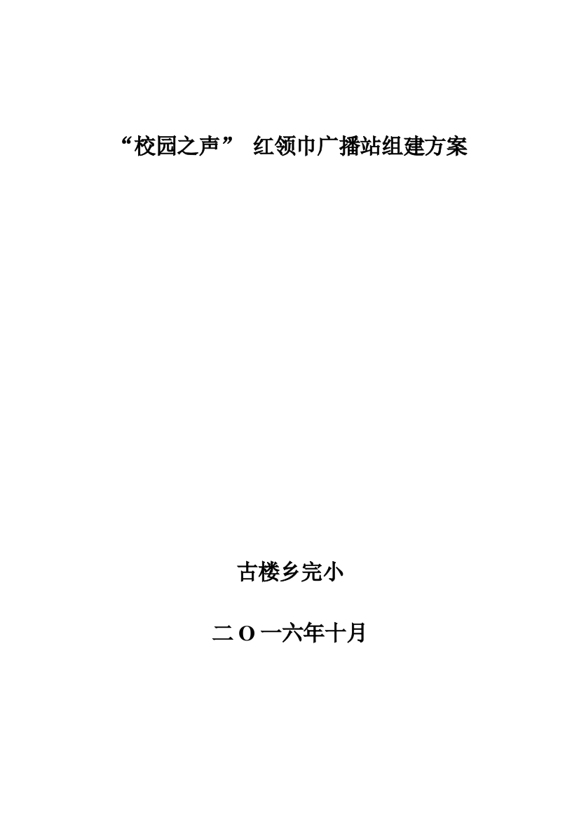 校园之声红领巾广播站组建专项方案