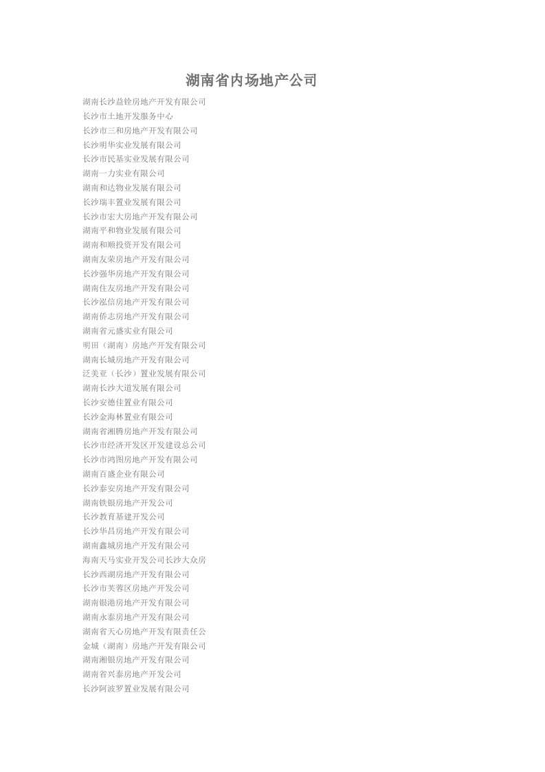湖南省内场地产公司