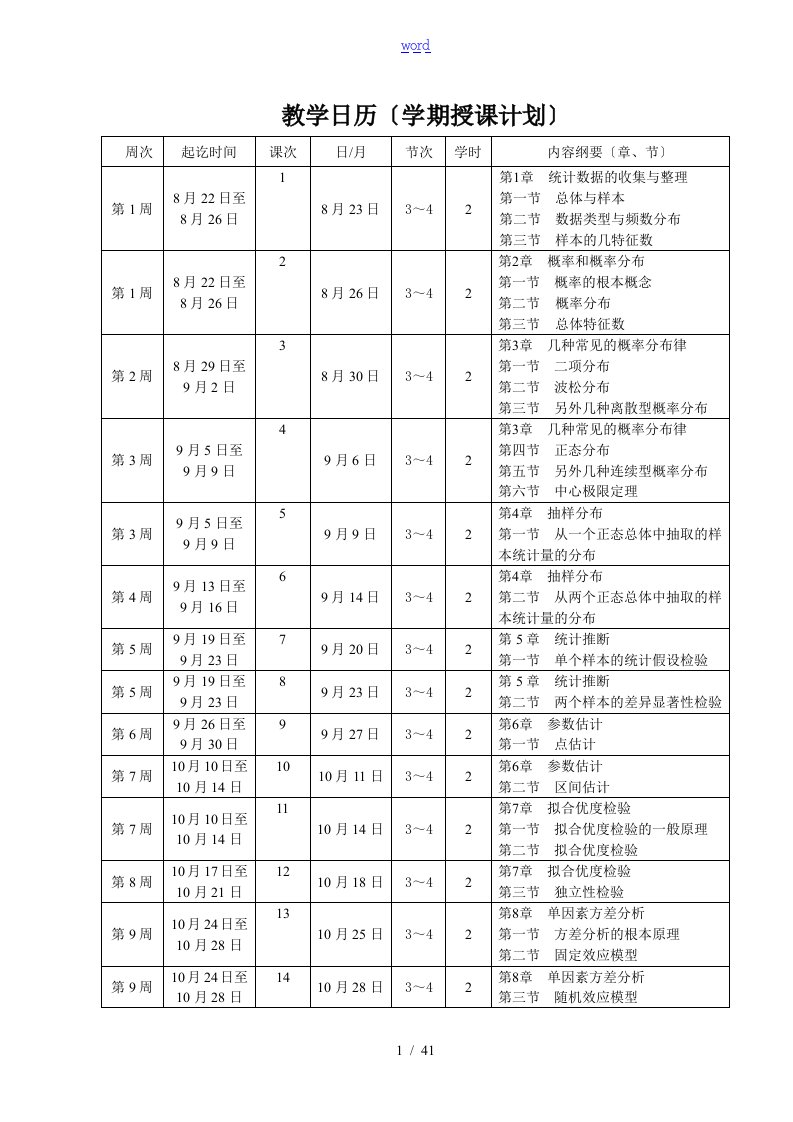 生物统计学教案设计