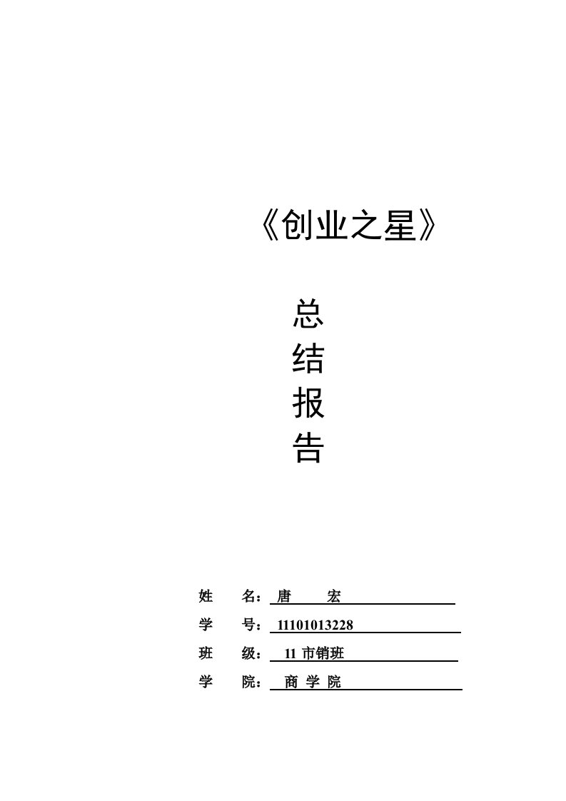 《创业之星》报告