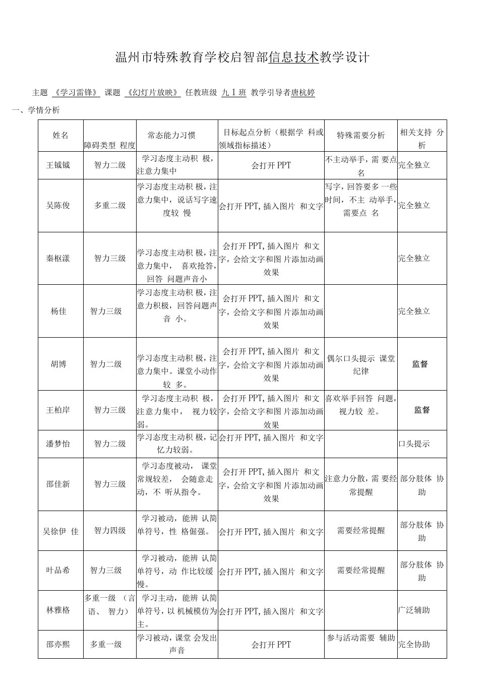 特殊教育《幻灯片放映》docx公开课