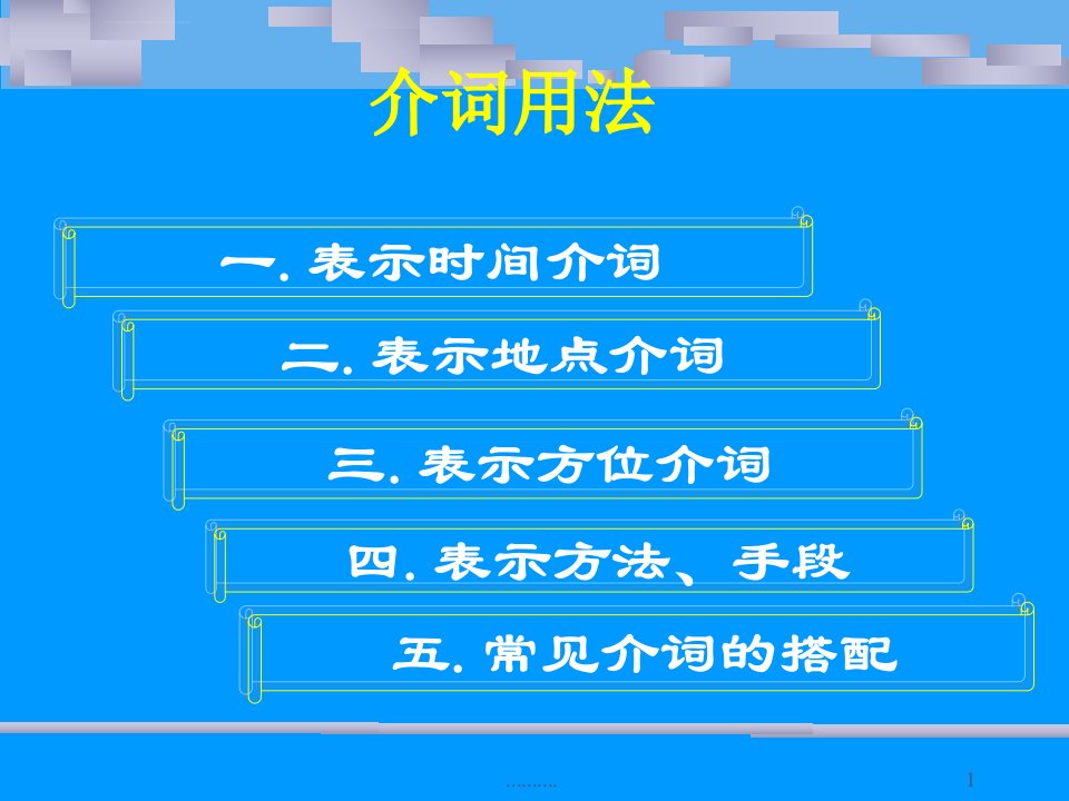 初中英语介词用法总结及练习教案ppt课件