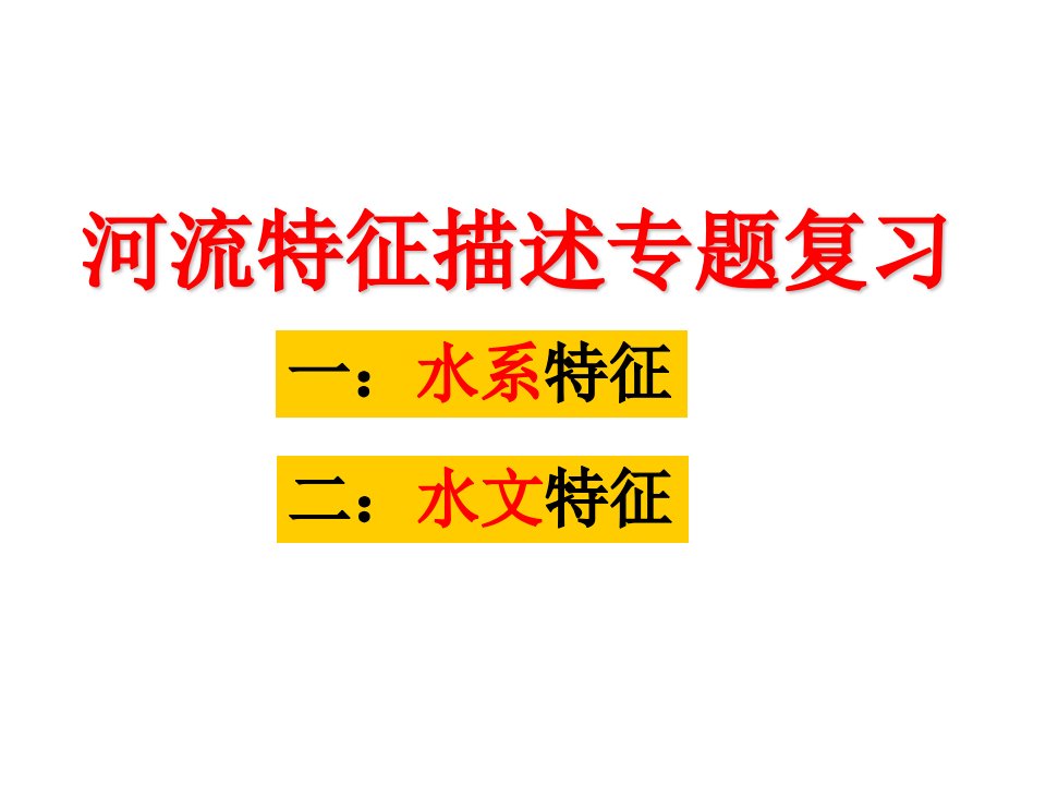 河流水系特征专题